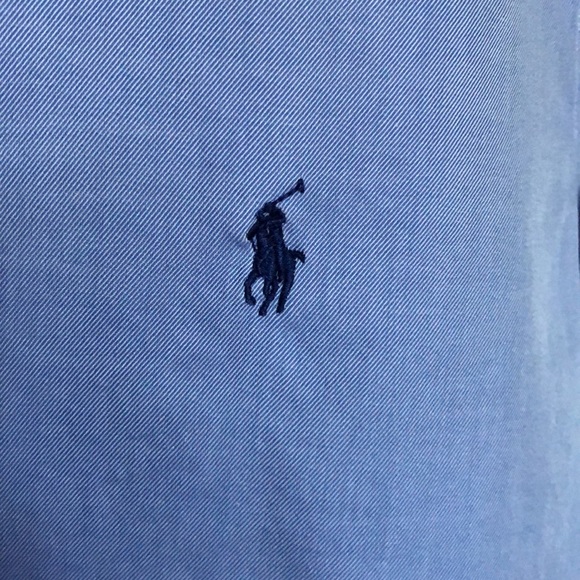 Ralph Lauren Custom Fit Blue Long Sleeve Button Down Shirt - Picture 2 of 7